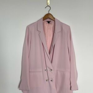 Women's Double-Breasted Pink Blazer